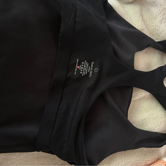 Sweaty Betty Black Tank Top with Racerback Design, lined. Size L. So flattering! - Picture 4 of 7